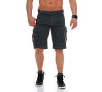 Geographical Norway Perle Pantaloni corti cargo da uomo, con cintura Blau XX-Large