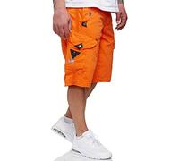 Geographical Norway Perle Pantaloni corti cargo da uomo, con cintura Orange Large