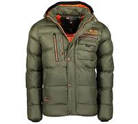 Geographical Norway - Piumino invernale da uomo, imbottito, giacca per l'inverno/autunno, incluso berretto urbandreamz kaki XL