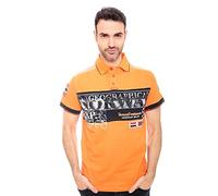 Geographical Norway Polo Uomo Manica Corta in Cotone Men Kavrilos SS Men - Mezza Manica con Logo Ricami e Stampe (L, Arancione)