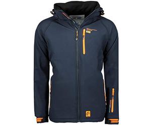 Geographical Norway Ritchoneama Men - Giacca softshell con cappuccio da uomo impermeabile, giacca da esterno, antivento, tattica, resistente, escursionismo, sci, autunno, inverno, primavera (marina S