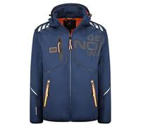 Geographical Norway Robin Men - Softshell Uomo Impermeabile Con Cappuccio - Abbigliamento Giacca Vento Tattica Outdoor - Escursionismo - Trekking Autunno Invernale Primavera (Blu Marino M)