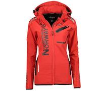 Geographical Norway Romantic Turbo-Dry - Giacca da Donna in Softshell, con Cappuccio Rimovibile Nero/Rosa XL