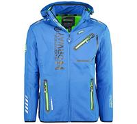 Geographical Norway Royaute Men - Giacca Cappuccio Softshell Impermeabile Uomo - Giacca Vento Tattica Da Esterno - Escursionismo Sci Autunno Inverno Primavera (Blu Reale M)