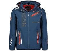 Geographical Norway Royaute Men - Giacca Cappuccio Softshell Impermeabile Uomo - Giacca Vento Tattica Da Esterno - Escursionismo Sci Autunno Inverno Primavera (Marina rossa L)