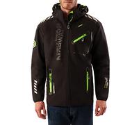 Geographical Norway ROYAUTE MEN - Giacca Softshell Impermeabile Uomo - Giubbotto Cappuccio Traspirante All'aperto - Giacca Invernale Antivento - Ideale Attività All'aperto (Nero M)