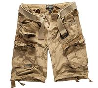 Geographical Norway - Shorts cargo Bermuda da uomo con cintura, modello Hunter, in bundle con bandana UD, L