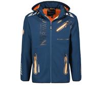 Geographical Norway Softshell ROYAUTE DB MEN 068 nero (WY1999H/GN/Black/Orange), antivento, con membrana, cappuccio, confortevole, outdoor, navy/arancione, M