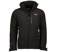 Geographical Norway TABOO MEN - Giacca Softshell impermeabile da uomo - Cappotto con cappuccio per esterni - antivento tattico invernale - Giacca per attività all'aperto Nero M
