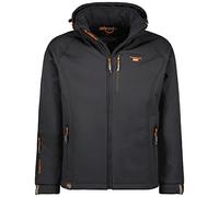 Geographical Norway Taboo Men - Giacca Softshell Uomo Cappuccio Impermeabile - Giubbotto invernale Antipioggia Esterno - Escursionismo Sci Autunno Inverno Primavera (Grigio scuro L)
