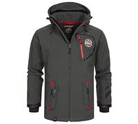 Geographical Norway Tacebook Men - Giacca Softshell Uomo Cappuccio Impermeabile - Giubbotto invernale Antipioggia Esterno - Escursionismo Sci Autunno Inverno Primavera (Grigio Scuro M)