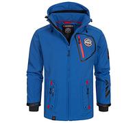 Geographical Norway Tacebook Men - Giacca Softshell Uomo Cappuccio Impermeabile - Giubbotto invernale Antipioggia Esterno - Escursionismo Sci Autunno Inverno Primavera (Blu Reale XL)