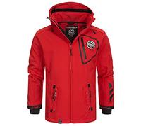 Geographical Norway Tacebook Men - Giacca Softshell Uomo Cappuccio Impermeabile - Giubbotto invernale Antipioggia Esterno - Escursionismo Sci Autunno Inverno Primavera (Rosso S)