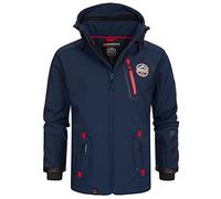 Geographical Norway Tacebook Men - Giacca Softshell Uomo Cappuccio Impermeabile - Giubbotto invernale Antipioggia Esterno - Escursionismo Sci Autunno Inverno Primavera (Blu Navy XL)