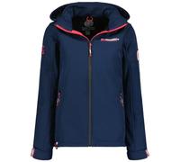 Geographical Norway Takeniama Lady - Giacca softshell con cappuccio da donna, impermeabile, antivento, resistente, attività all'aperto, escursionismo, sci, autunno, inverno, primavera (blu navy XL