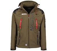 Geographical Norway Techno Men - Giacca Cappuccio Softshell Impermeabile Uomo - Giacca Vento Tattica Da Esterno - Escursionismo Sci Autunno Inverno Primavera (Banca rossa XXL)