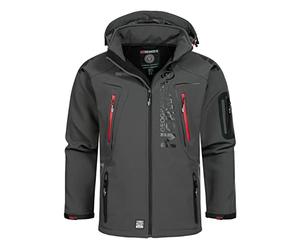 Geographical Norway Techno Men - Giacca Cappuccio Softshell Impermeabile Uomo - Giacca Vento Tattica Da Esterno - Escursionismo Sci Autunno Inverno Primavera
