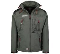 Geographical Norway TECHNO MEN - Giacca Softshell Zip Impermeabile Da Uomo - Cappuccio Traspirante - Giacca Tattico Antivento Calda Invernale - Ideale Per Le Attività All'aperto (XXL GRIGIO)