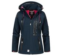 Geographical Norway Tisland Lady Distribrands - Giacca softshell impermeabile da donna - Giacca con cappuccio resistente all'inverno e antivento - Escursioni all'aperto (Navy/Pink M Size 2)