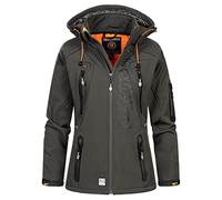 Geographical Norway Tislande Lady - Giacca Cappuccio Softshell Impermeabile Donna - Giacca Antivento - Attività All'Aperto Escursioni Autunno Inverno Primavera (Grigio scuro XXL-taglia 5)