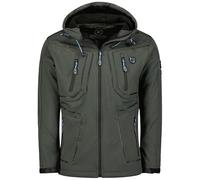 Geographical Norway Topere Men - Softshell Uomo Impermeabile Con Cappuccio - Abbigliamento Giacca Vento Tattica Outdoor - Escursionismo - Trekking Autunno Invernale Primavera (Grigio Scuro S)