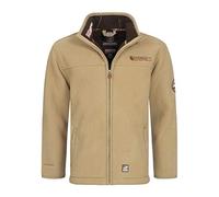 Geographical Norway UBOLT Men - Uomo Polar Fleece Long Sleeve Comfort - Comoda Giacca Calda di Sudore - Zip Collar Hoodie Pocket - Ideale per Le attività Invernali All'aperto Beige S