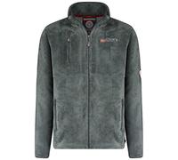 Geographical Norway Upload Men - Giacca Uomo Pile Sottile Zip - Giacca Calda L'Autunno Inverno Primavera - Maglione Pelliccia Maniche Lunghe - Morbido Comfort All'Aperto (Grigio_scuro S)