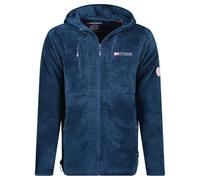 Geographical Norway Upload Men Hood - Giacca in Pile Uomo con Zip - Abbigliamento Caldo Comodo - Felpa Maniche Lunghe Resistente - Maglione Invernale Ideale Autunno Inverno (Blu Marino S)