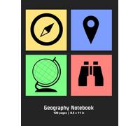 Geography Notebook: Geography notepad 0.22 inch squares [ 8.5’’ x 11’’ - 120 pages on 60 sheets] school supplies