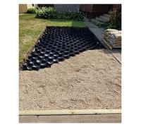 Geogrid Stabilizzatore per vialetti, controllo dell'erosione da ghiaia da 10,2 cm/5,1 cm, personalizzabile ed ecologico, per patio e sentieri (5 x 7 m / 16,5 x 23 piedi 5 cm di altezza)