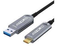GeoHN.G Cavo in fibra ottica da USB A a USB C, 10 m, 10 Gbps, cavo di prolunga USB 3.2 ad alta velocità per trasferimento dati a lunga distanza, AOC per VR/AR, Quest2, webcam, fotocamera, mini PC e