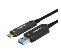 GeoHN.G Cavo in fibra ottica da USB A a USB C, 15 m, USB 3.2 10 Gbps per trasferimento dati a lunga distanza, cavo di prolunga USB C per VR, fotocamera, mini PC, laptop, webcam, stampante e altro