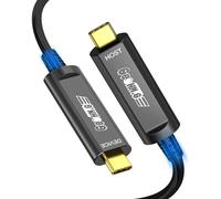 GeoHN.G Cavo in fibra ottica da USB C a C, 15 m, USB 3.2 10 Gbps per trasferimento dati a lunga distanza, cavo di prolunga USB C per VR, fotocamera, mini PC, laptop, webcam, stampante e altro ancora
