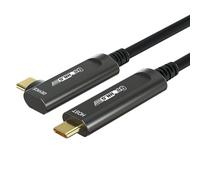 GeoHN.G Cavo in fibra ottica USB C, 15 m, angolo retto a 90 gradi, USB 3.2 10 Gbps, cavo ottico attivo a lungo raggio per VR/AR, Quest2, webcam, fotocamera, mini PC e altro ancora