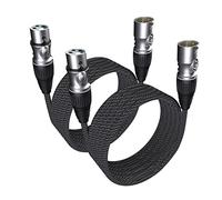 GeoHN.G Cavo XLR 5M-2 Pack, Cavo per Microfono a 3 Pin Cavo di Prolunga XLR da Maschio a Femmina Cavo Microfono Bilanciato Compatibile con Mixer Live Stage Speaker Registrazione Musicale e Altro