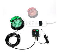 GeOinQL Lampada semaforica in Stile, Semaforo da Parete con Controller, semaforo a LED, Luce Rossa/Verde Stop And Go, alloggiamento for PC Impermeabile IP53 Industriale a (240 V, 300 mm/12 Pollici)