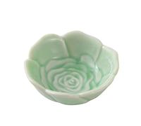GeOinQL piattino per salsa, 4 Oz Flower Shape Ceramic Dip Bowls Sauce Dish Mini Condiment Porcelain Sauce Bowl