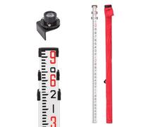 GEOLENI Asta telescopica in alluminio da 2,4 m, scala a bolla, livella a bolla, asta a doppio lato, con borsa di trasporto, per case, pareti, pavimenti e livellamento