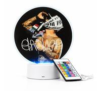 GEOLIER OFFICIAL - Lampada da Tavolo LED RGB - Alimentazione a Pile o USB - Telecomando Incluso - Controllo Base Touch - Luce Multicolore (Nero Ippodromo)