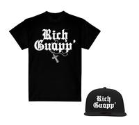 GEÔLIER Official - Maglia + Cappello Rich GUAPP’ - con Omaggio a Sorpresa - Kit Esclusivo Streetwear 2025 (IT, Testo, M, Regular, Regular, Standard, Nero)