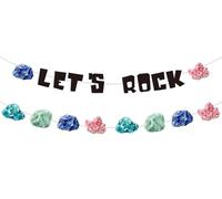 Geologia Decorazioni per feste di compleanno Let's Rock Banner Crystal Diamond Theme Decorazioni per feste di compleanno per ragazzi e ragazze Rocce Geologia Forniture di compleanno sia per interni