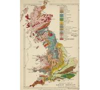 Geological map of Great Britain vintage A6 pocket notebook journal - coastal nautical designs sewn onto old sea charts maps | 120 lined pages