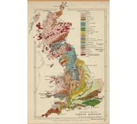 Geological map of Great Britain vintage pocket notebook journal - coastal nautical designs sewn onto old sea charts maps | 120 lined pages
