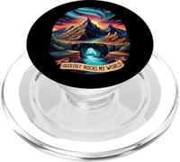 Geology Rocks My World Funny Earth Science Geologist Pun PopSockets PopGrip per MagSafe