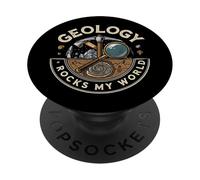 Geology Rocks My World Geologist Earth Science Lover Pun PopSockets PopGrip Adesivo