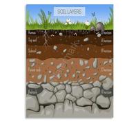 Geology Soil Layer Chart Poster Earth Horizon Profile Wall Art Classroom Bedroom Decor