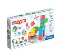 GEOMAG Blocchi Magnetici 24Pz 4 Colori, Costruzioni Magnetiche Bambini 1-5 | Magicube RE Creative, Cubi in Plastica Riciclata, Giochi Montessori STEM Educativi, Idee Regalo Natale Compleanno