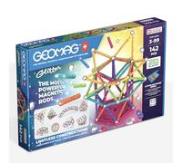 Geomag, Glitter Recycled, Costuzioni Magnetiche Effetto Glitter, Barrette Magnetiche Scintillanti e Colorate, Confezione da 142 Pezzi, Plastica 100% Riciclata