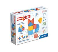 Geomag - Magicube 1+ Shapes - Blocchi Magnetici per Bambini - 3 Colori e Forme - Confezione da 9 Cubi - 100% Plastica Riciclata