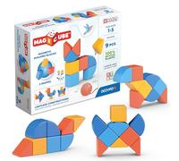 Geomag - Magicube 1+ Shapes - Blocchi Magnetici per Bambini - 3 Colori e Forme - Confezione da 9 Cubi - 100% Plastica Riciclata